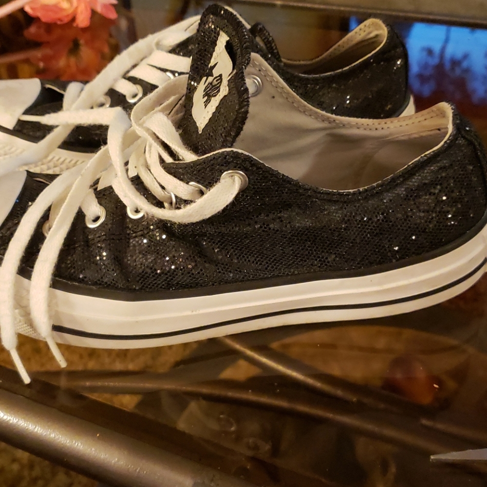 Black Sequined Converse All Stars - Picture 6 of 8